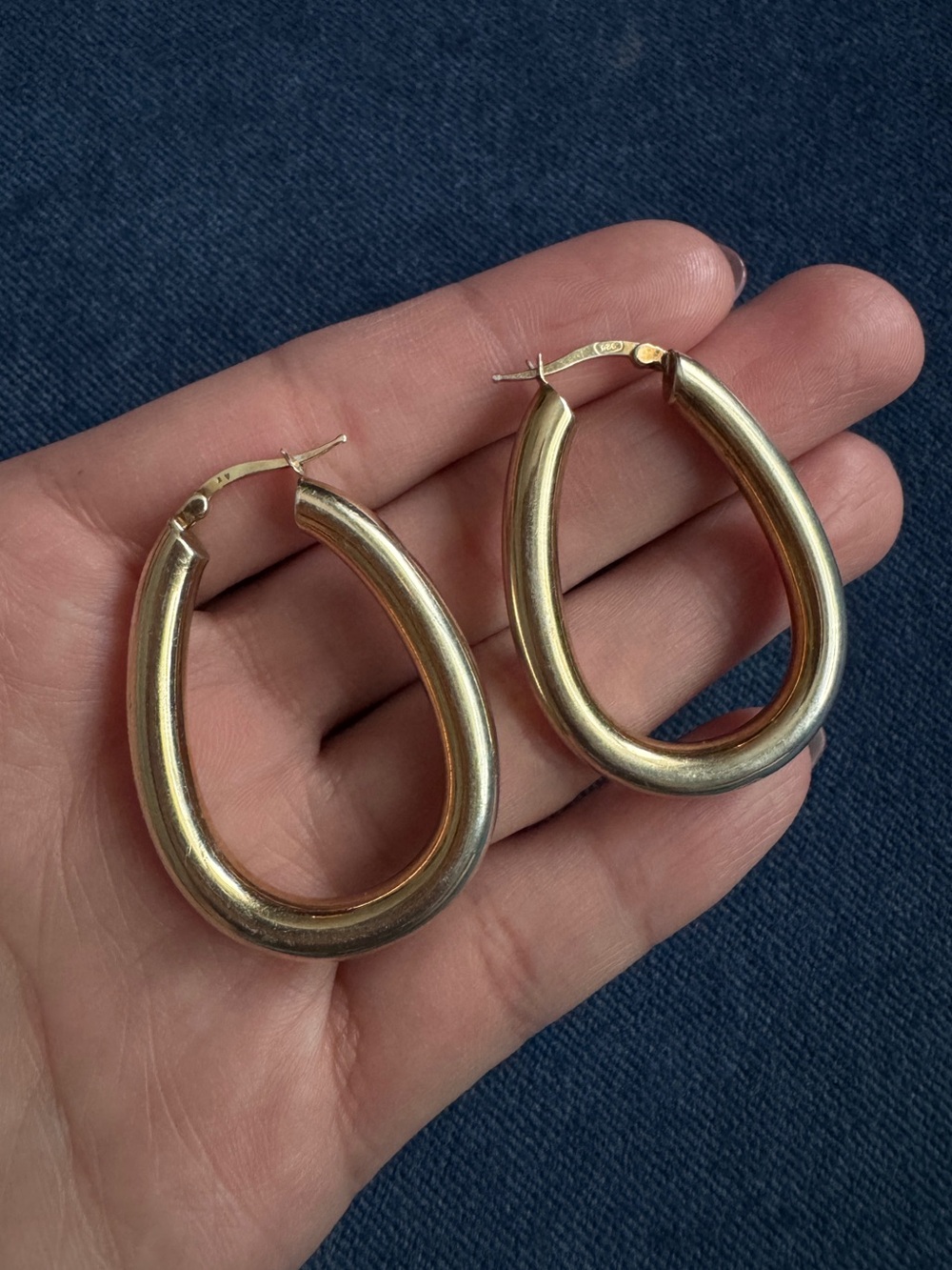 AV 925 Sterling Silver Gold plated Hoop Earrings